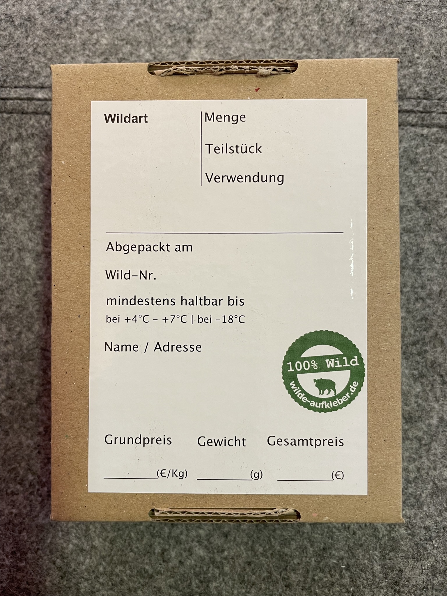 100x Universal 100% Wild-Wildbret-Aufkleber B-Ware Top-Angebot
